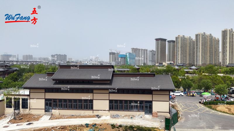 洛陽大運河博物館彩石金屬瓦的應用